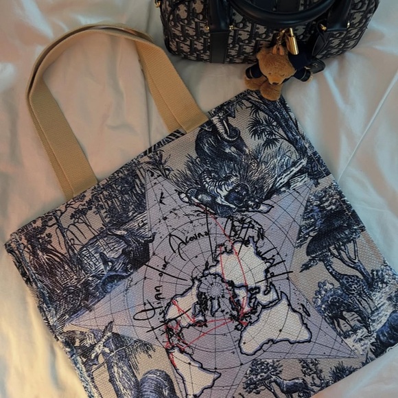 Dior Around The World Straw Tote Bag - Picture 1 of 11